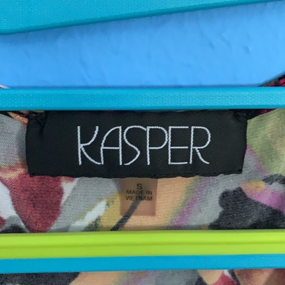 Kasper Small Brushstroke Print Sleeveless Top - Picture 3 of 5